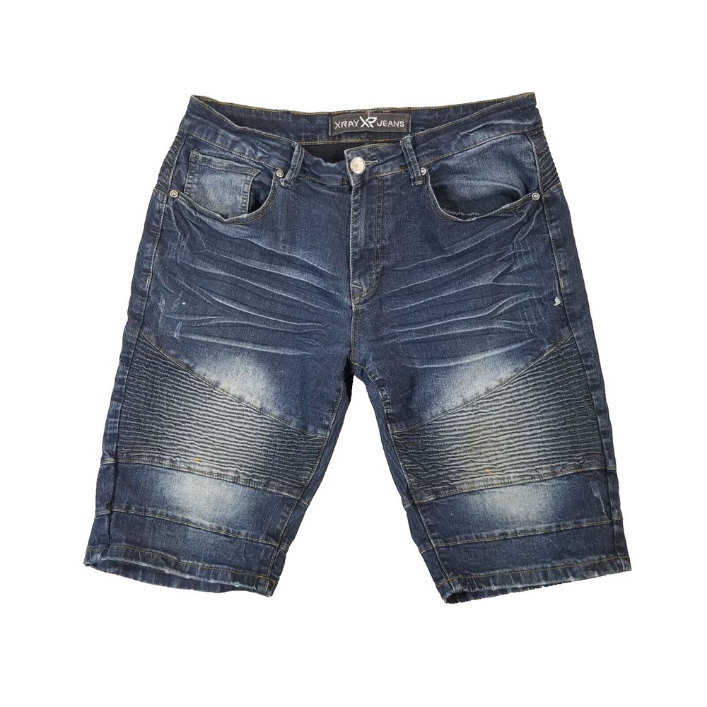XRay shorts men's 34x12 blue stretch denim stacked Y2K Urban Street